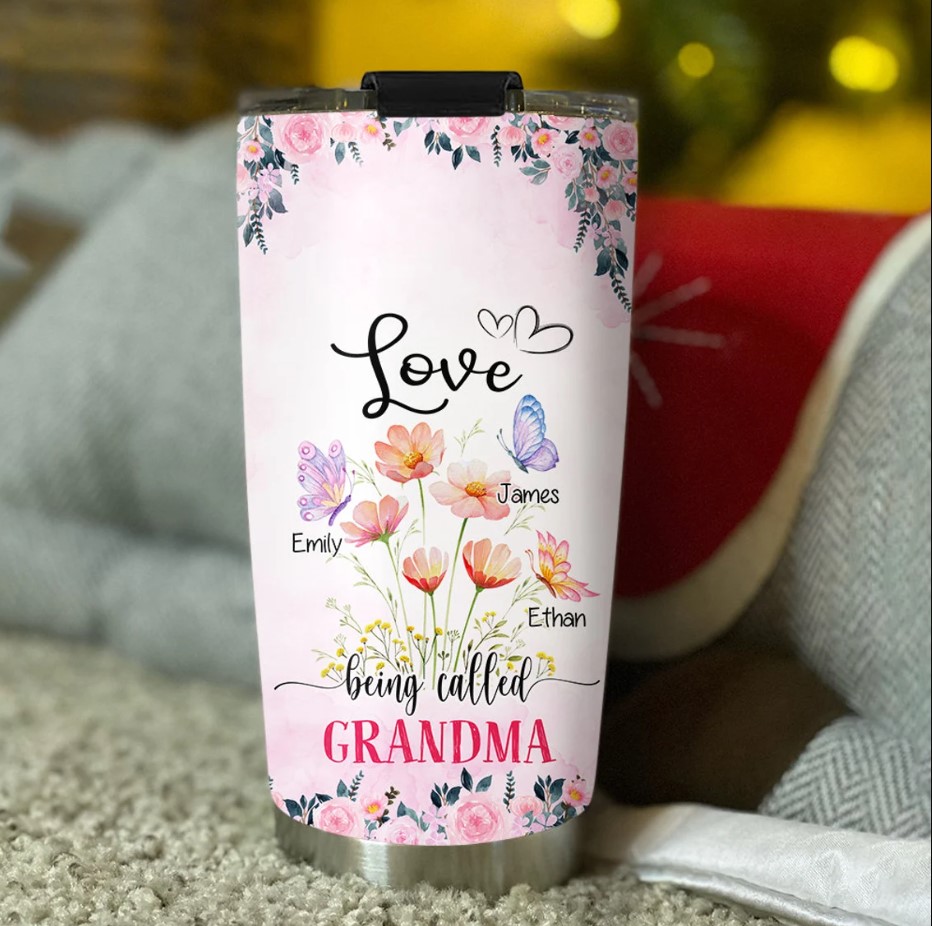 Love Being Called Grandma Custom Tumbler With Grandkid Names Personalized Grandma Tumbler Grandma Tumbler With Custom Grandkid Names Nana Cup Tumbler 20oz Tumbler